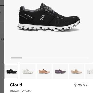 On Cloud Sz 6 Black and White